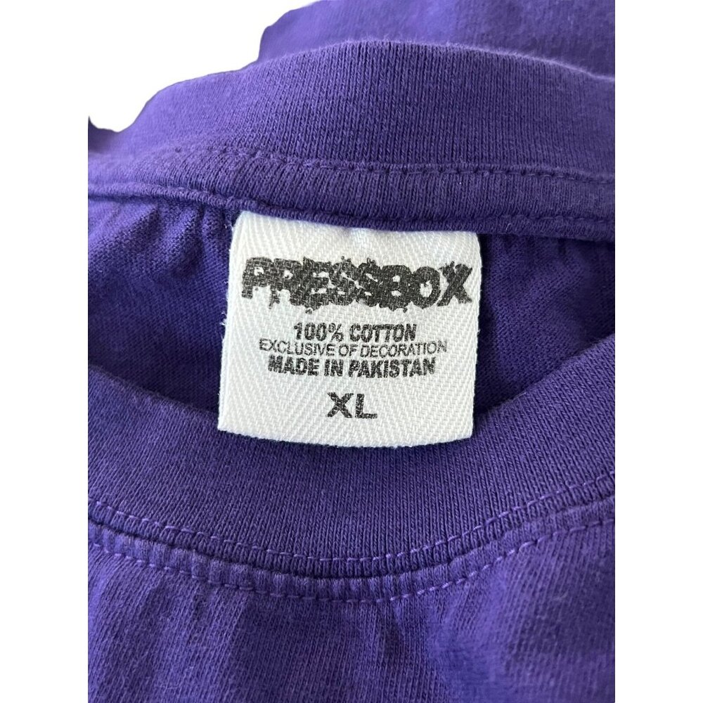 Pressbox Mens Long Sleeve T Shirt Purple Size XL Cotton Round Hem Pullover - Picture 2 of 7